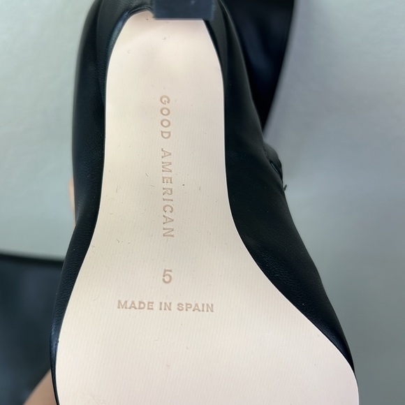 Good American Koko Black Green Snakeskin Animal Print Over The Knee Boot Size 5 - Picture 13 of 14